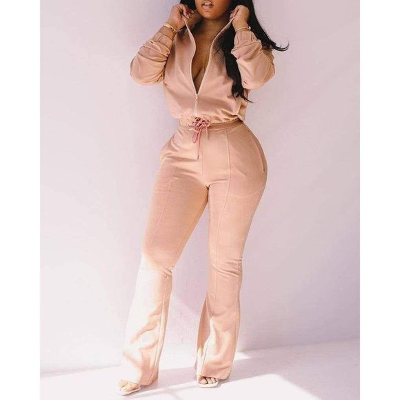 Olivia Two Piece Pant Set-Pink - Picture 1 of 3